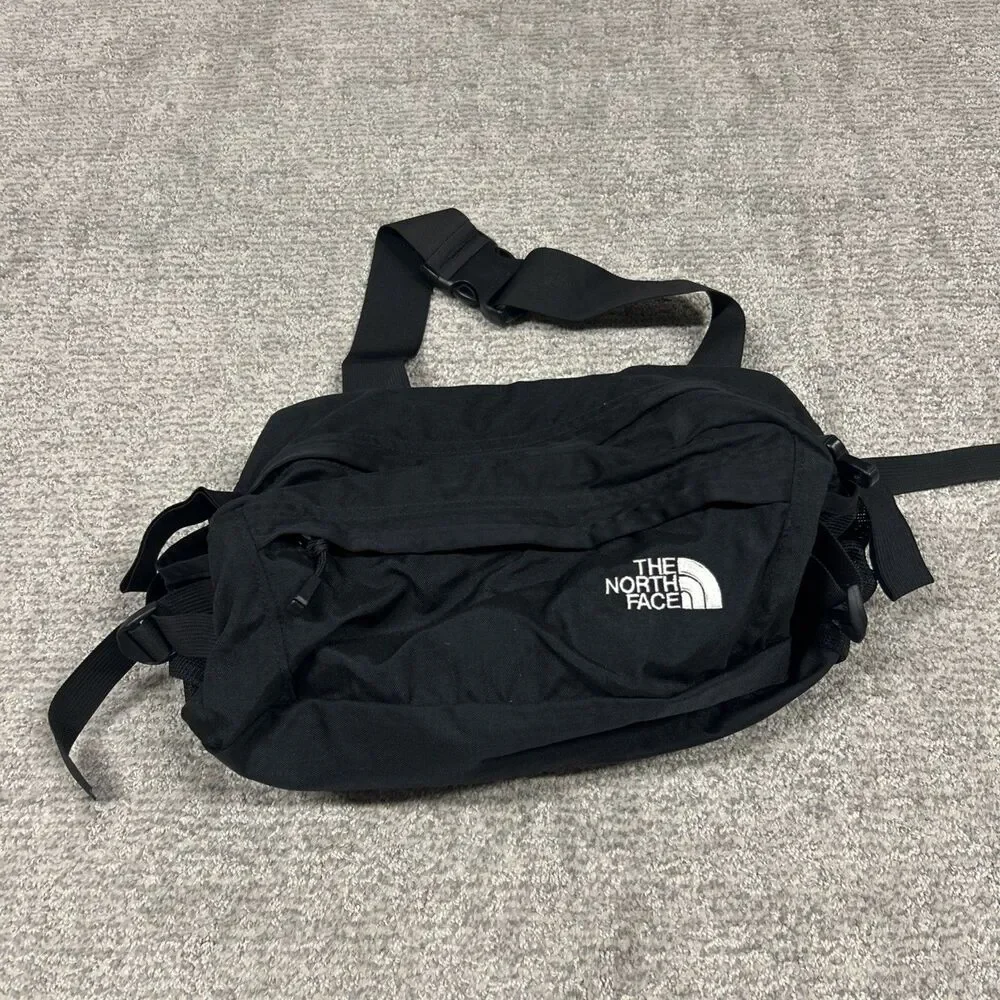 The North Face Lumbar Pack Black Hiking Waist Bag Dual Bottle Holders Adjustable